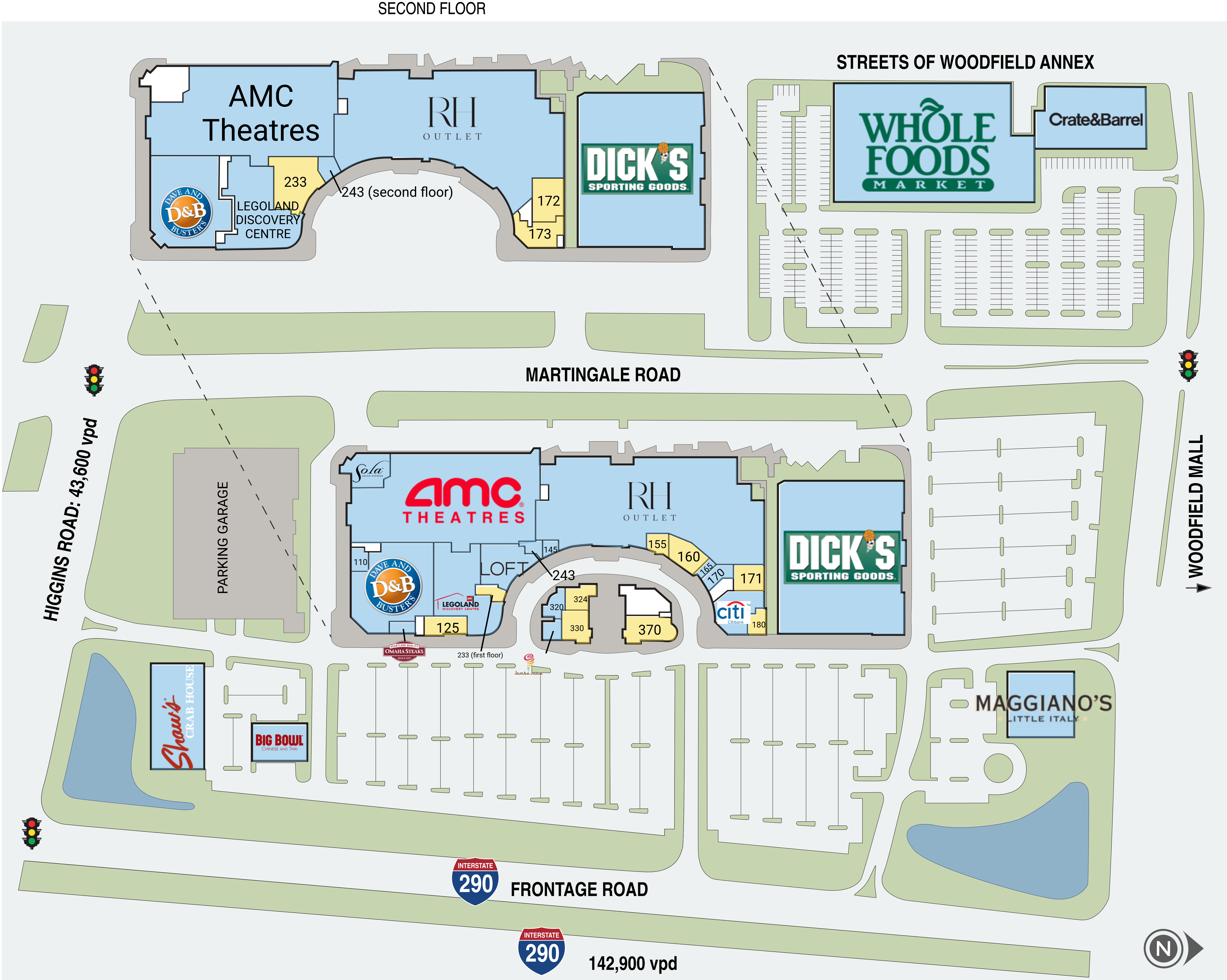 SCHAUMBURG IL STREETS OF WOODFIELD Retail Space For Lease excel trust
